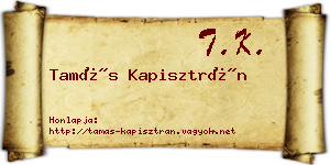 Tamás Kapisztrán névjegykártya