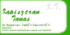 kapisztran tamas business card